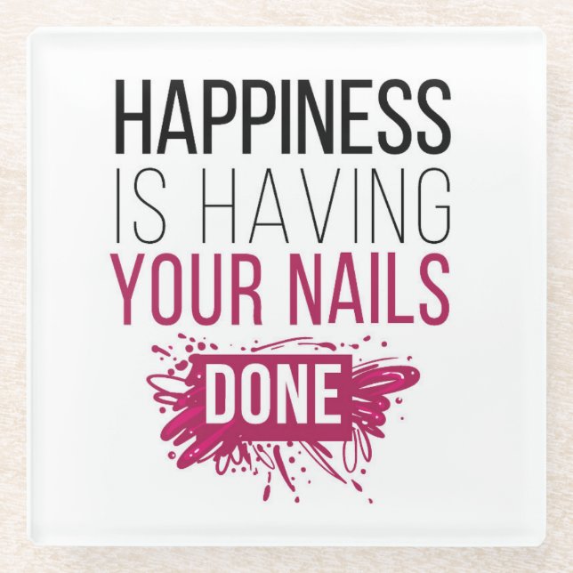 Dessous-de-verre En Verre Le bonheur mignon a vos clous faits (Devant)