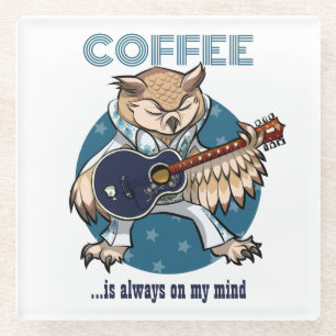 Dessous-de-verre En Verre Le Café Est Toujours Dans Mon Esprit Caricature Gu