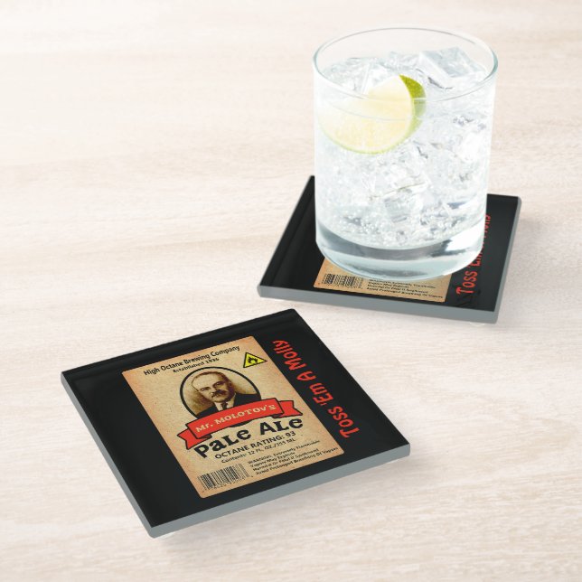 Dessous-de-verre En Verre Le Étiquette Pale Ale de M. Molotov (Incliné)