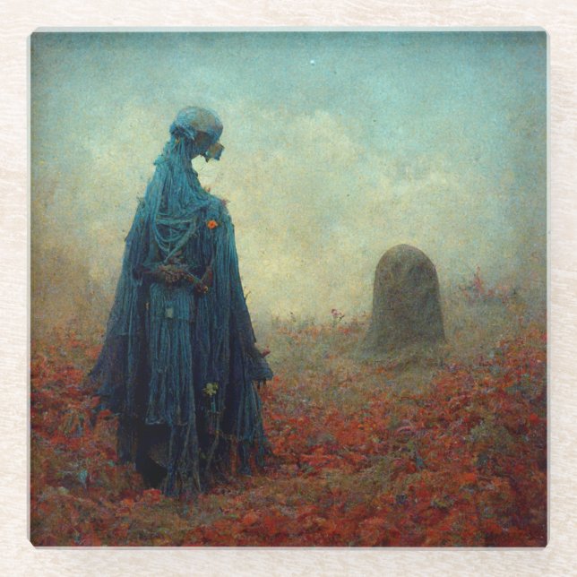 Dessous-de-verre En Verre Le Grave Surreal Sci-Fi Imaginaire Alien (Devant)