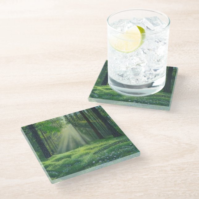 Dessous-de-verre En Verre "Le matin a rompu" (Incliné)