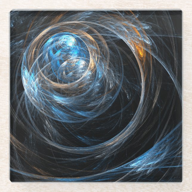 Dessous-de-verre En Verre Le monde de l'art Abstrait (Devant)