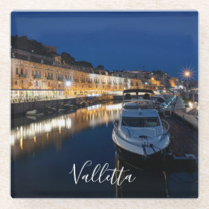 Dessous-de-verre En Verre Le quartier de La Valette au bord de l'eau avec pe
