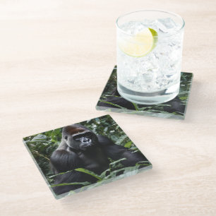 Dessous-de-verre En Verre Le roi du gorille de minuit : Monarque de la forêt