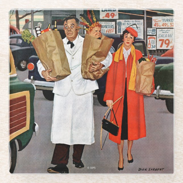 Dessous-de-verre En Verre Le sac plein de problèmes (Devant)