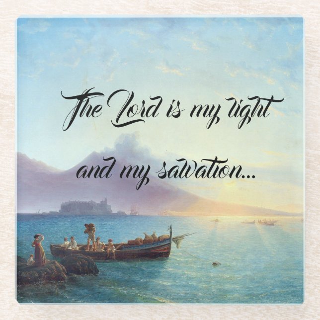 Dessous-de-verre En Verre Le seigneur de bateaux de plage d'océan est mes (Devant)