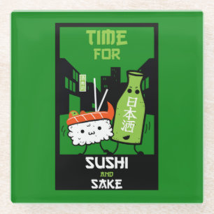 Dessous-de-verre En Verre Le Sushi Et Le Sake