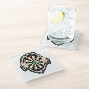 Dessous-de-verre En Verre Le tableau de fléchettes sur votre poitrine !