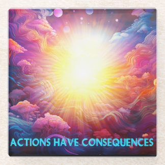 Dessous-de-verre En Verre Les actions ont des conséquences