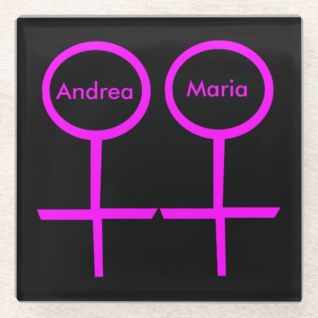 Dessous-de-verre En Verre Les amoureux lesbiennes Dessous de verre personnal (Devant)