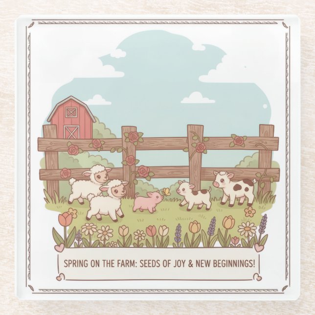 Dessous-de-verre En Verre les animaux de la ferme  (Devant)