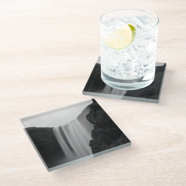 Dessous-de-verre En Verre Les cascades | Skogafoss Cascade, Islande (Incliné)