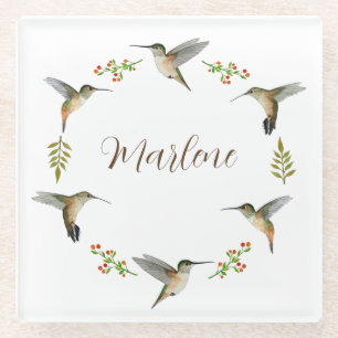 Dessous-de-verre En Verre Les colibris d'Allen