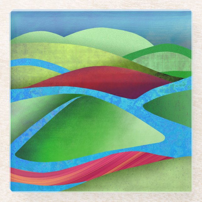 Dessous-de-verre En Verre Les Collines Sur La Glace (Devant)