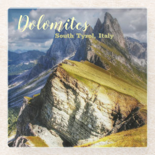 Dessous-de-verre En Verre Les Dolomites pittoresques du Tyrol du Sud Italie