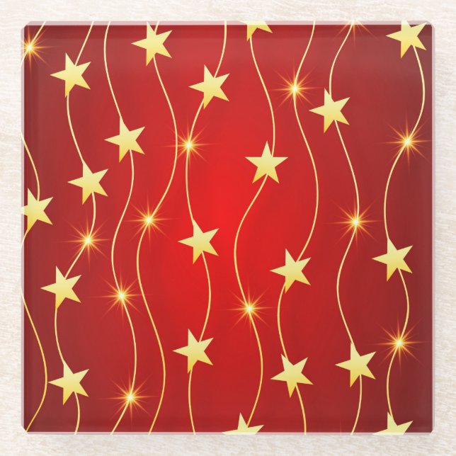 Dessous-de-verre En Verre Les étoiles d'or (Devant)
