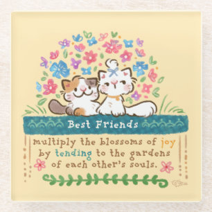 Dessous-de-verre En Verre Les jardins des meilleurs amis - Chats Paisley et
