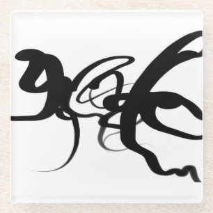 Dessous-de-verre En Verre Les Plongeurs : Noir et Blanc Abstrait