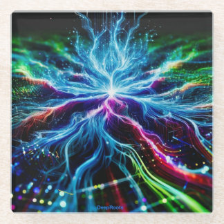 Dessous-de-verre En Verre Les racines profondes dans le cyberespace