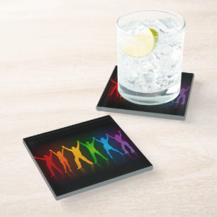 Dessous-de-verre En Verre Les six silhouettes debout de Slipperyjoe, bras le