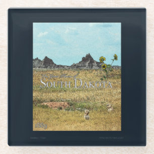 Dessous-de-verre En Verre Les Terres des Prairies du Dakota du Sud