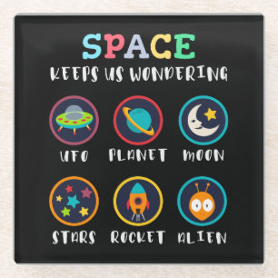 Dessous-de-verre En Verre L'espace nous fait nous poser des questions