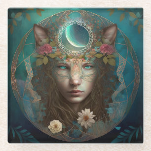 Dessous-de-verre En Verre L'Esprit Animal L'Art Imaginaire Mystique