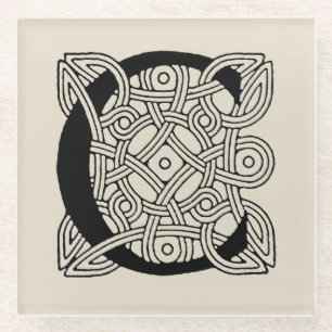 Dessous-de-verre En Verre Lettre C Vintage Monogramme de noeud celtique