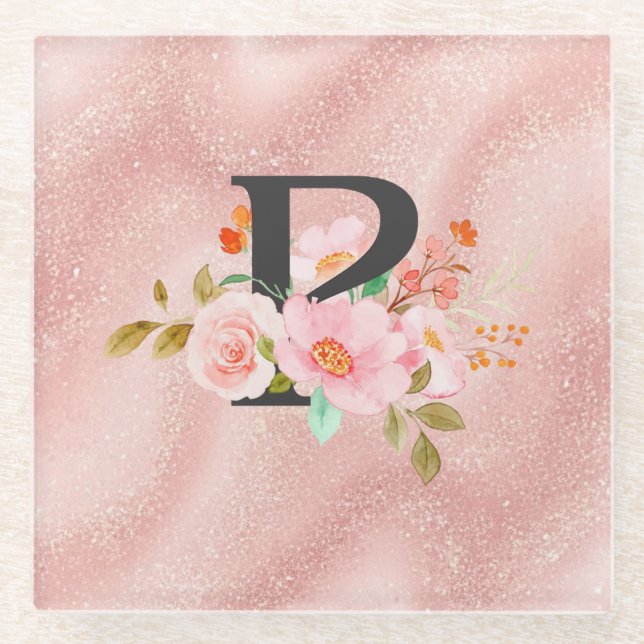 Dessous-de-verre En Verre Lettre P (Devant)