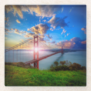 Dessous-de-verre En Verre Lever de soleil de Golden Gate