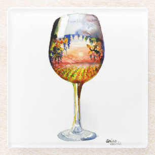 Dessous-de-verre En Verre L'histoire du vin