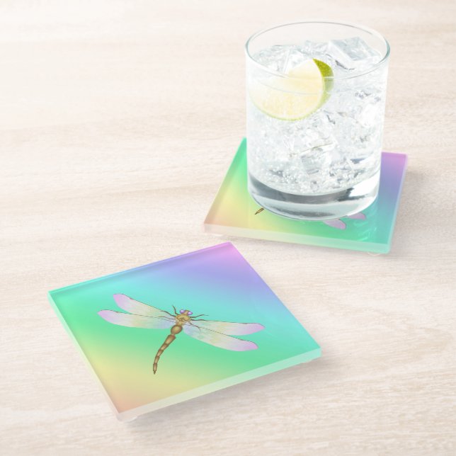 Dessous-de-verre En Verre libellule (Incliné)
