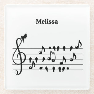 Dessous-de-verre En Verre Libre en tant qu'oiseau, oiseaux chanteurs faisant