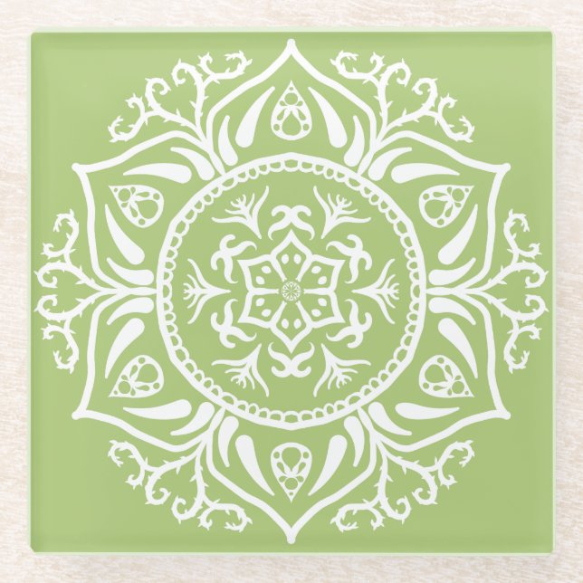 Dessous-de-verre En Verre Lichen Mandala (Devant)