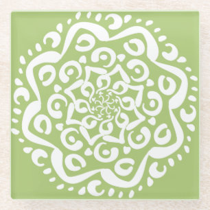 Dessous-de-verre En Verre Lichen Mandala