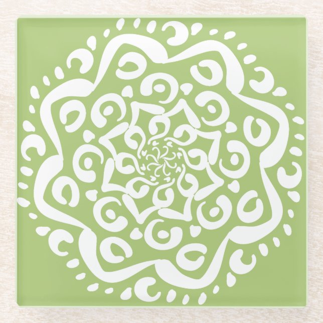 Dessous-de-verre En Verre Lichen Mandala (Devant)