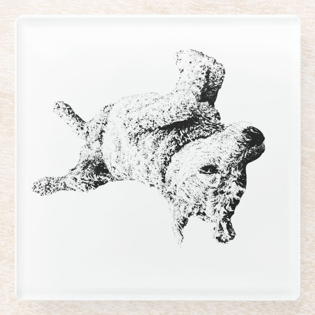 Dessous-de-verre En Verre Lignes d'Humour reposantes (Devant)