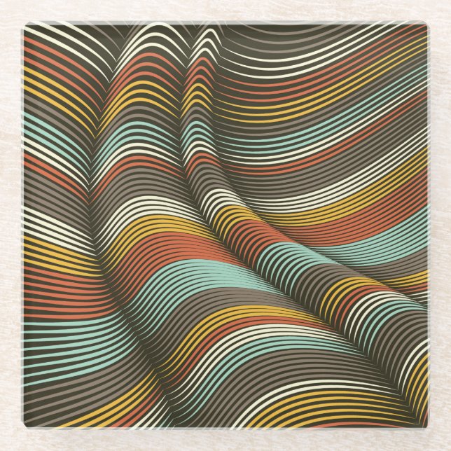 Dessous-de-verre En Verre Lignes Flex Décoratives Courbées Inhabituelles (Devant)