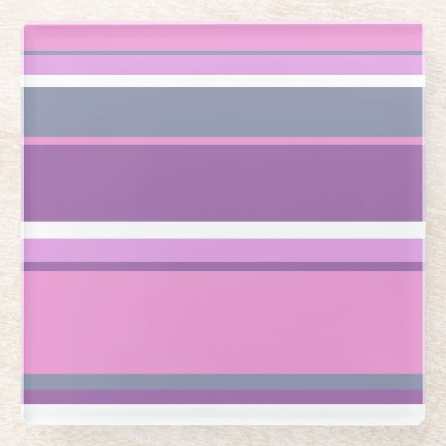 Dessous-de-verre En Verre Lilac rayures (Devant)