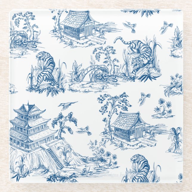 Dessous-de-verre En Verre L'inspiration asiatique (Devant)