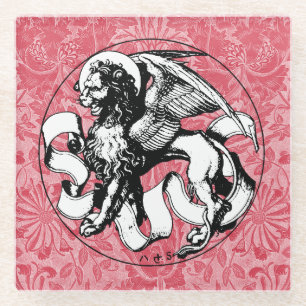 Dessous-de-verre En Verre Lion ailé Saint-Marc du XVe siècle