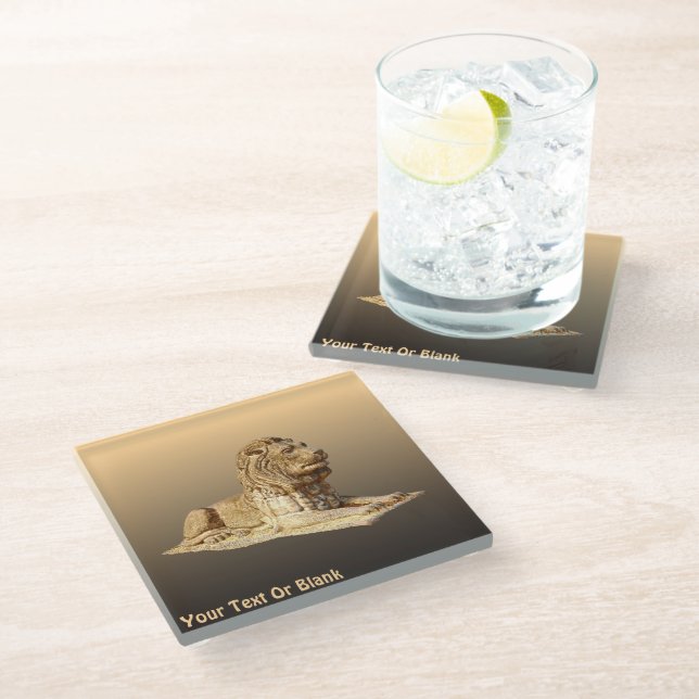 Dessous-de-verre En Verre Lion de pierre (Incliné)