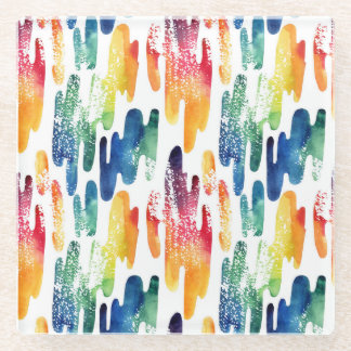 Dessous-de-verre En Verre Liquide ondulé : Aquarelle abstraite moderne.