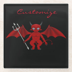 Dessous-de-verre En Verre Little Red Devil Thunder_Cove