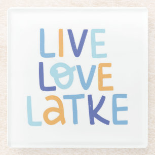 Dessous-de-verre En Verre Live Love Latke Hanoukka Design