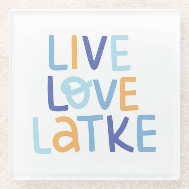 Dessous-de-verre En Verre Live Love Latke Hanoukka Design (Devant)