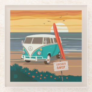 Dessous-de-verre En Verre Locaux uniquement   VW Surf Van