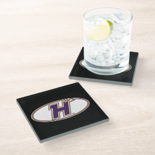 Dessous-de-verre En Verre Logo Athlétique des Hawks de Hunter College