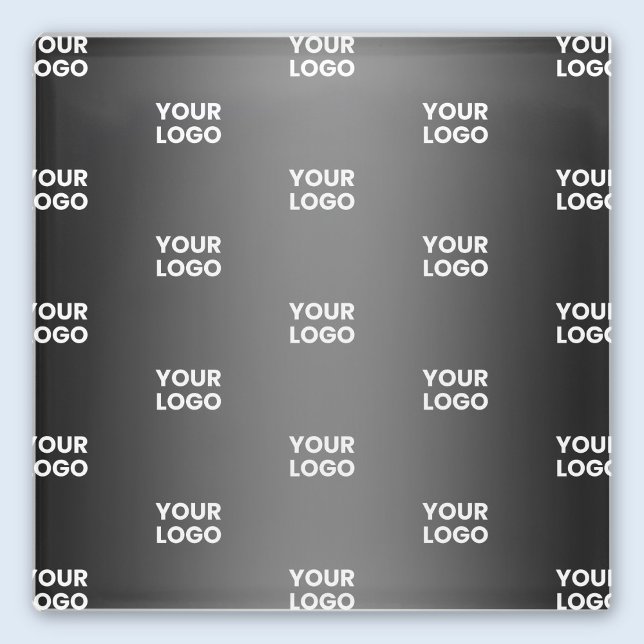 Dessous-de-verre En Verre Logo d'entreprise répétitif | Dégradé noir et gris (Créateur téléchargé)