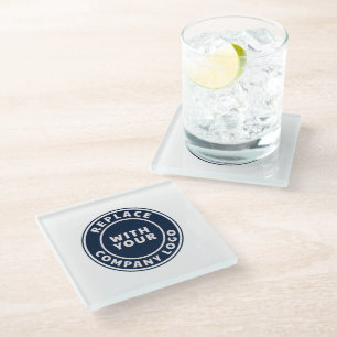 Dessous-de-verre En Verre Logo d'entreprise simple personnalisé pour employé